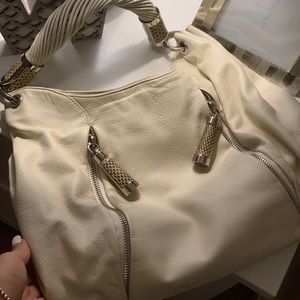 Michael Kors White “Tone” leather hobo